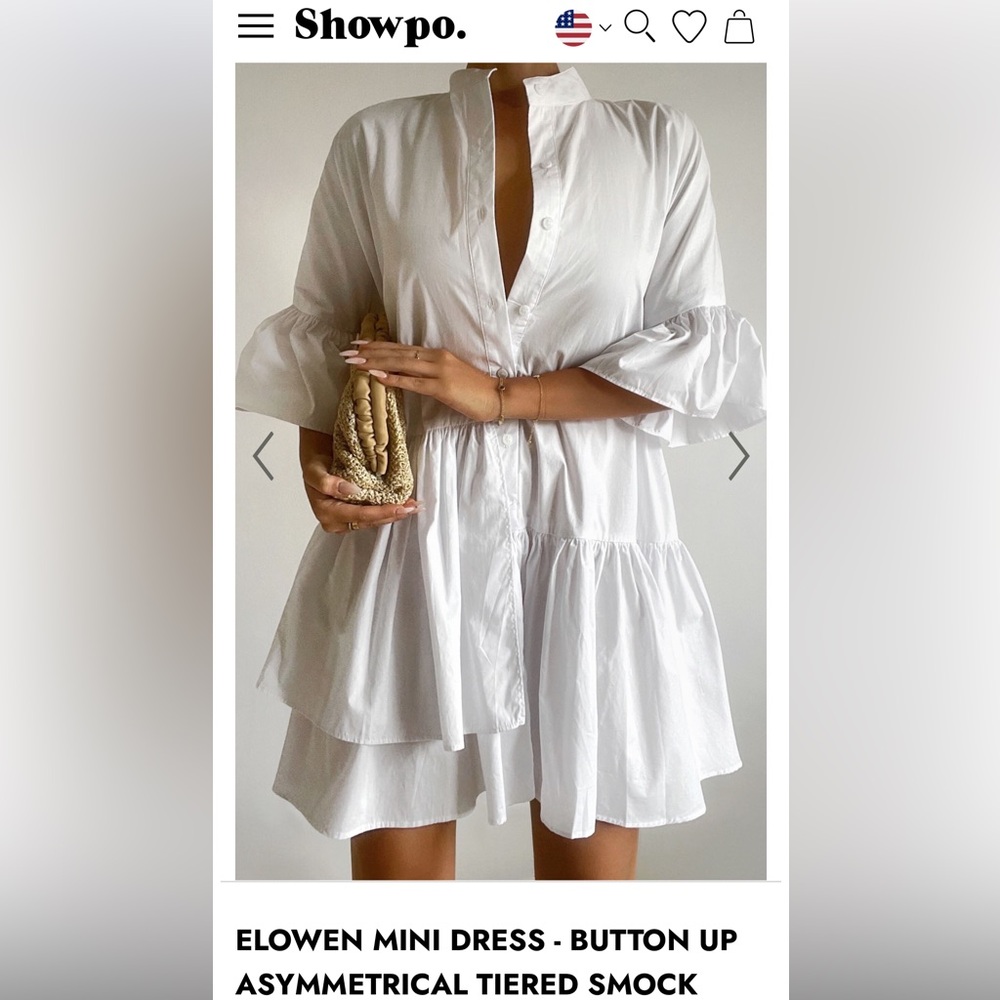 Showpo Size 8 White Mini Dress